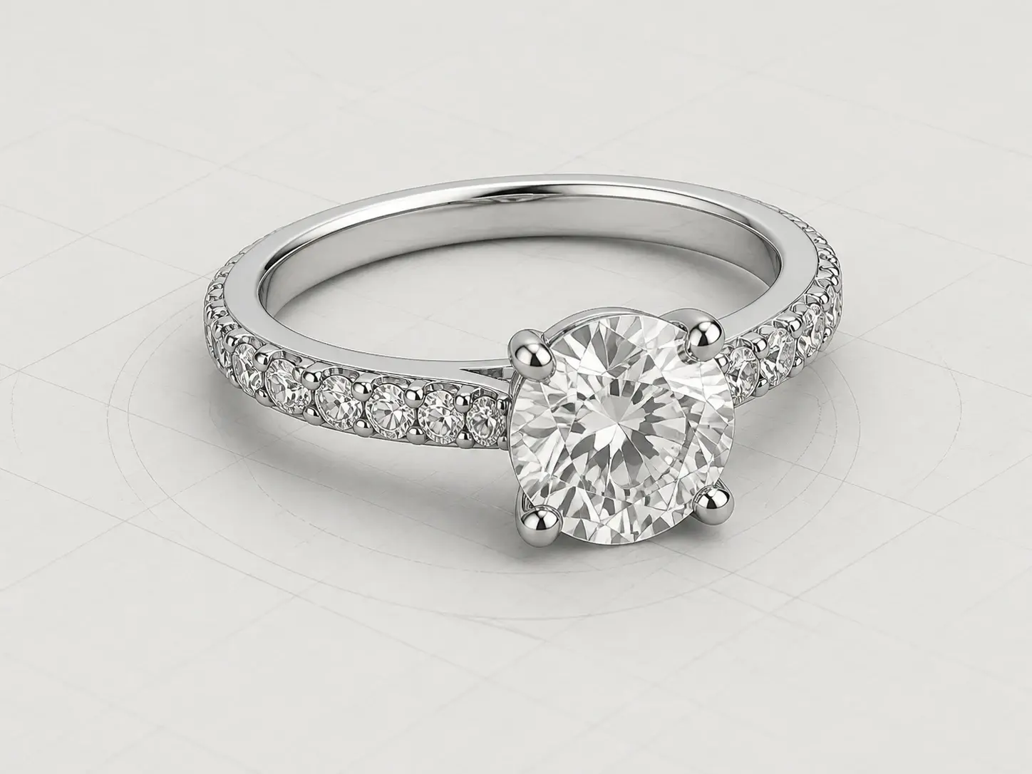 Diamond ring prepared for CAD refinement